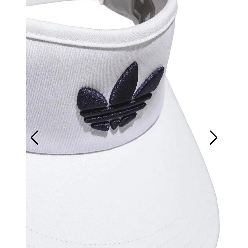 Adidas Originals Golf Visor White Navy Trefoil Logo High Crown JJ3820 OSFM NEW
